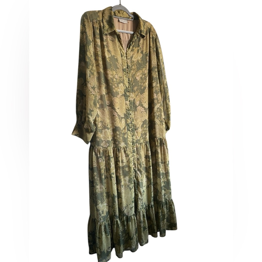 Dress Forum Los Angeles Floral Maxi Dress Green/Multi Size L - Picture 2 of 12